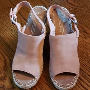 TOMS Bloom Suede Wedge Sandal